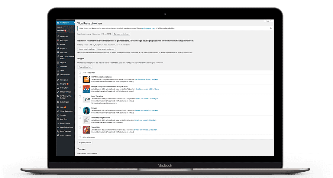 WordPress onderhoud door 2BeFresh