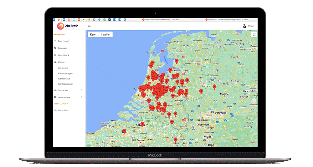 CRM Landkaart klanten