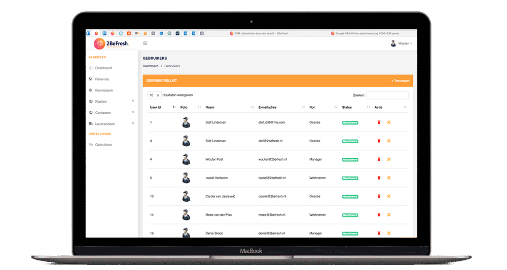 CRM systeem op maat werknemers gebruikers